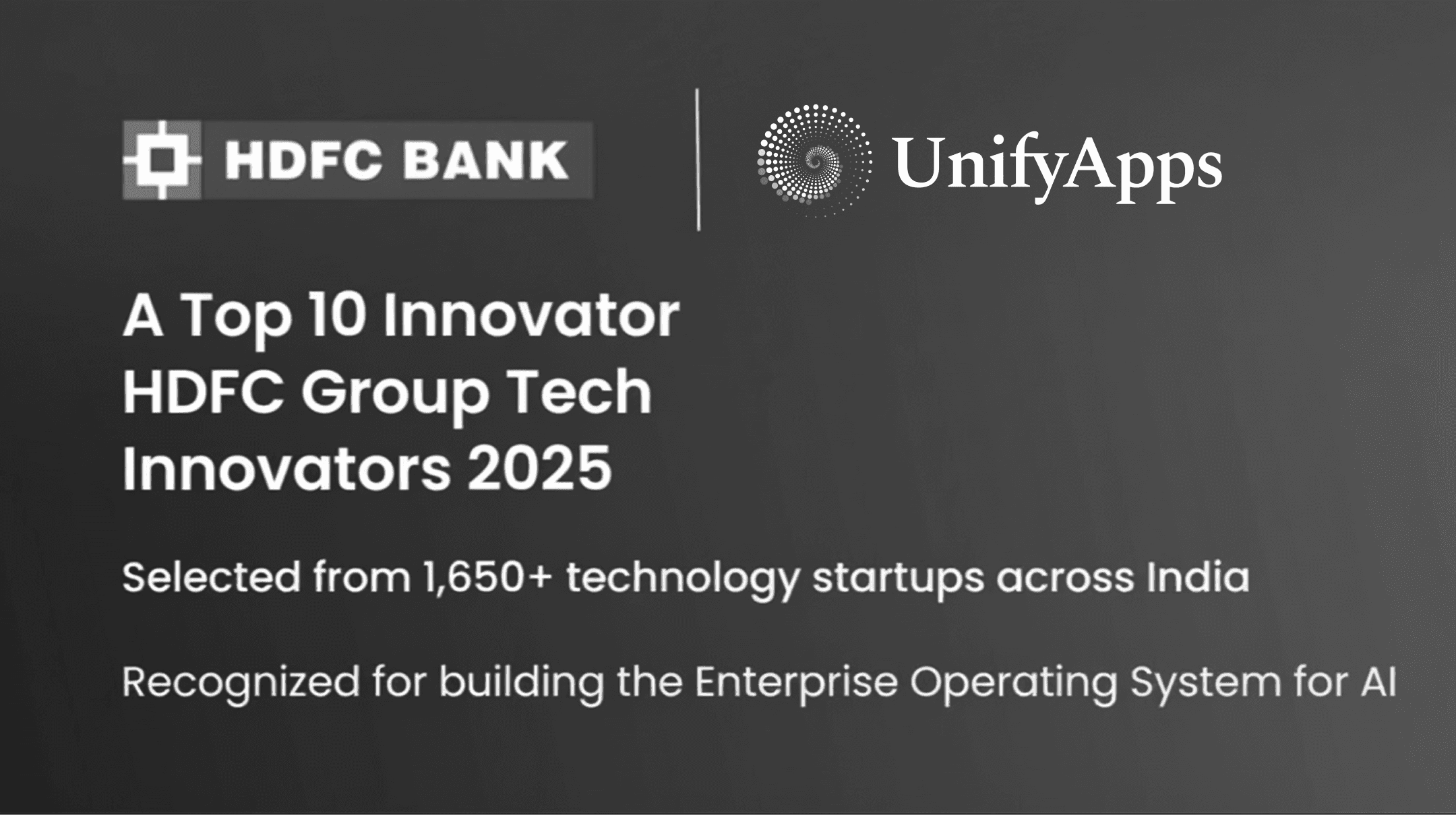 UnifyApps Named a Top Innovator at the HDFC Group Tech Innovators 2025 Awards