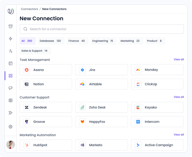 Connect to Most Popular SaaS Apps within minutes