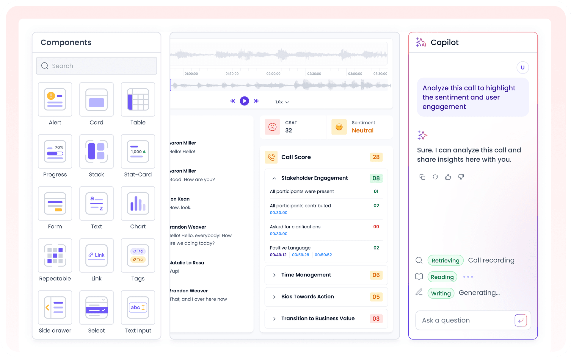 Design intuitive AI-powered interfaces with drag-and-drop simplicity